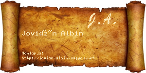 Jovián Albin névjegykártya